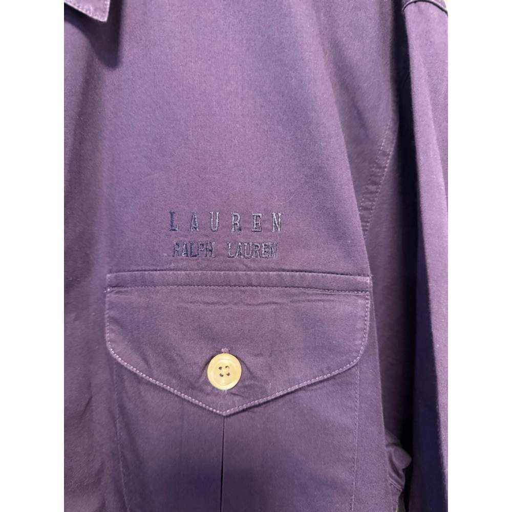 Lauren Ralph Lauren Women’s Purple Long Sleeve Button Down Shirt Large Dress Top - Picture 2 of 12